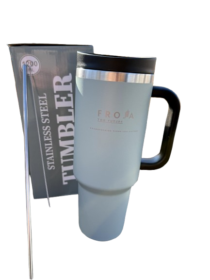 Froja 40oz Tumbler, Stainless Steel Vacuum Insulated with Lid and Straw for Water, 12 Hours Hot/24 Hours Cold, BPA Free, Leak Proof, Large Capacity, Iced Tea or Coffee + stainless steel straw